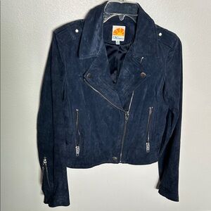 Suede Dark Blue Jacket